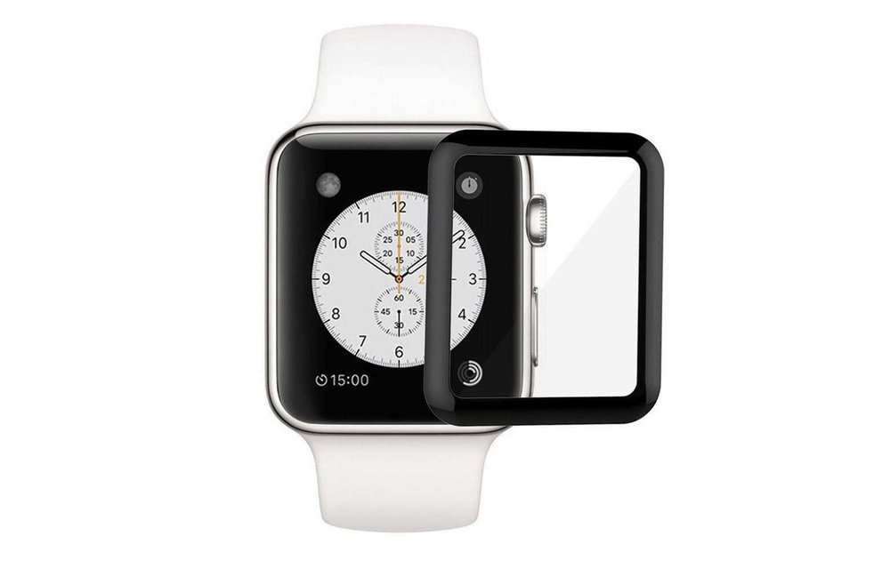 Green 3D Watch Series Full Glass Screen Protector For Apple Watch 44mm Black