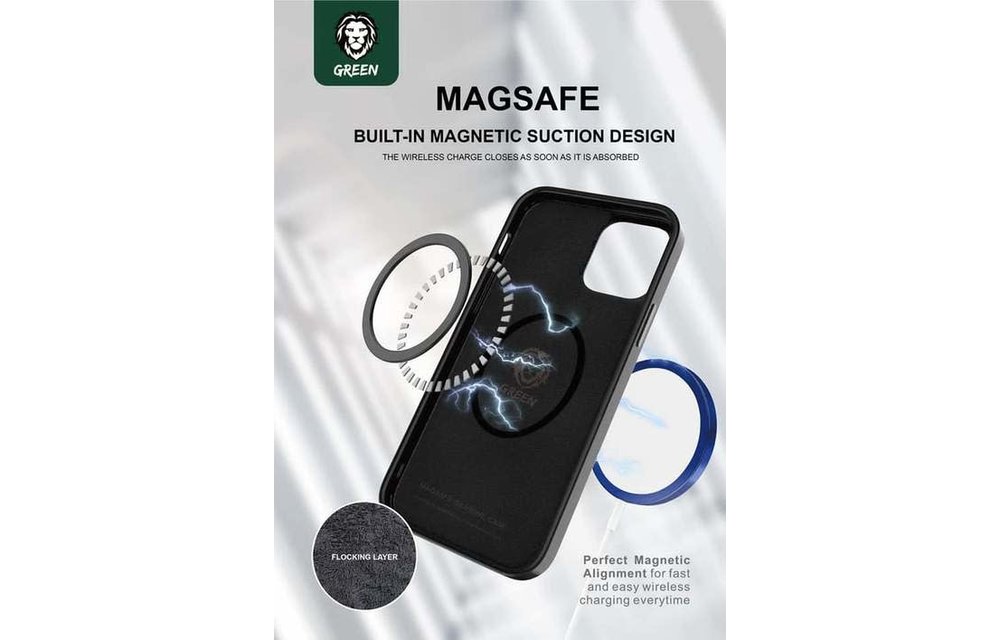 Green Lusso MagSafe Silicone Case For iPhone 12 / 12 Pro - Blue