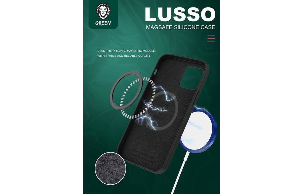 Green Lusso MagSafe Silicone Case For iPhone 12 / 12 Pro - Blue