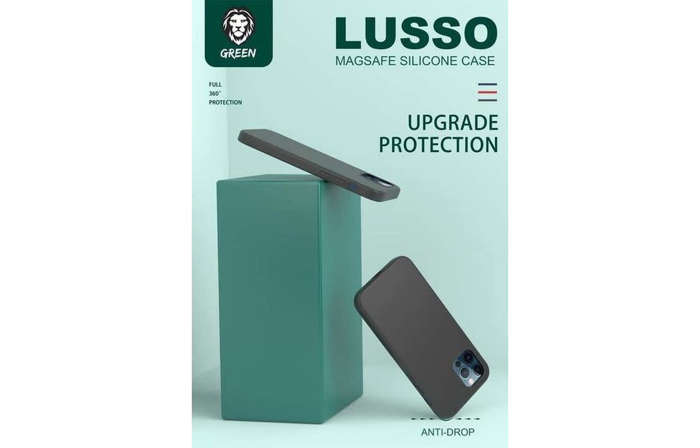 Green Lusso MagSafe Silicone Case For iPhone 12 / 12 Pro - Blue