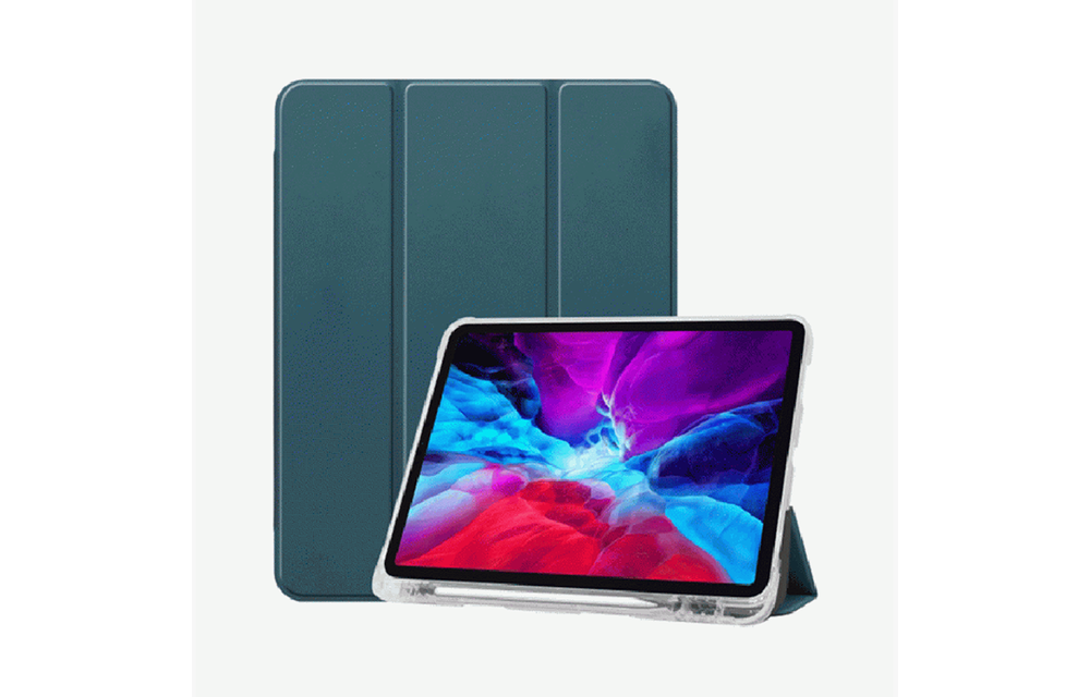Green Premium Vegan Leather Case For iPad 10.2" 2021 - Red