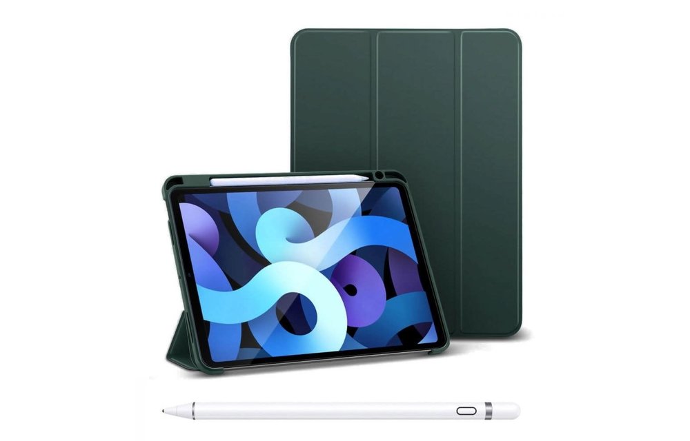 Green Premium Vegan Leather Case For iPad 10.2" 2021 - Red