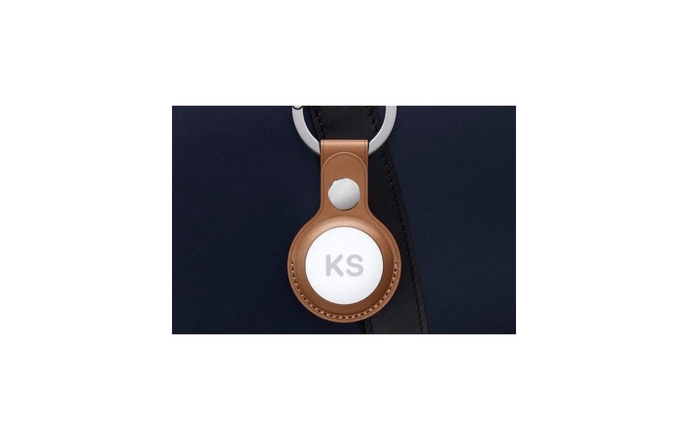 Apple Air Tag Leather Key Ring - Red