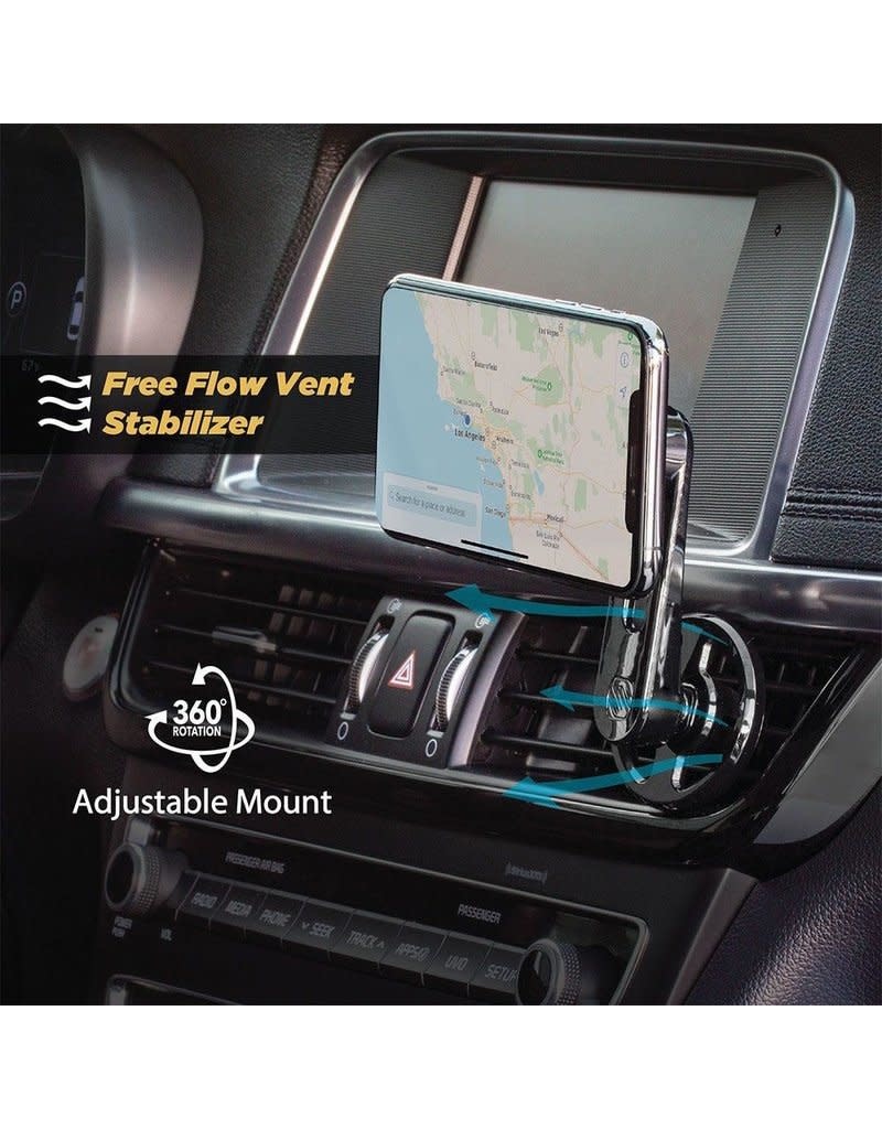 Scosche MagicMount Charge FreeFlow Vent Fast Charging Qi Car Charger