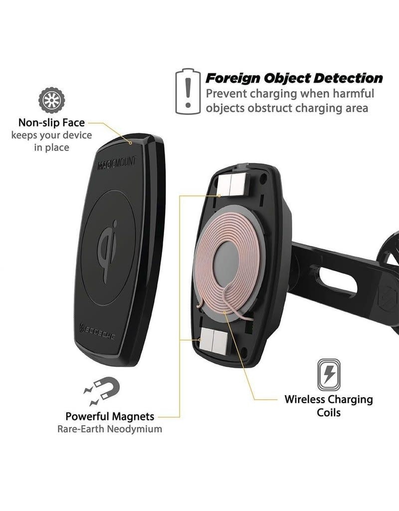 Scosche MagicMount Charge FreeFlow Vent Fast Charging Qi Car Charger