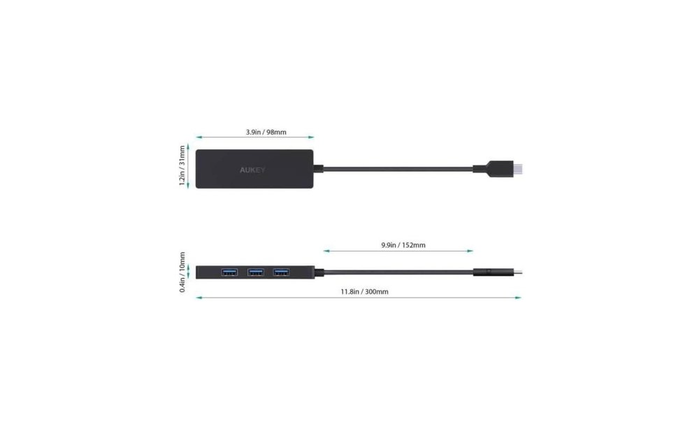 Aukey Essential 4 Port USB - C Hub - Black