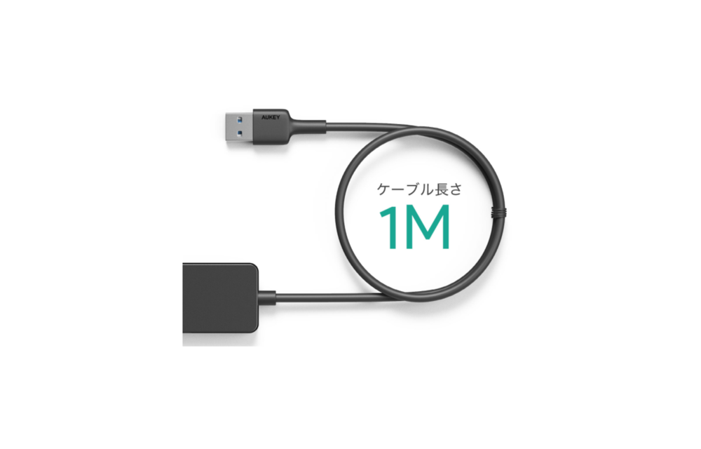 Aukey Essential 4 Port USB - A Hub 1 Meter - Black