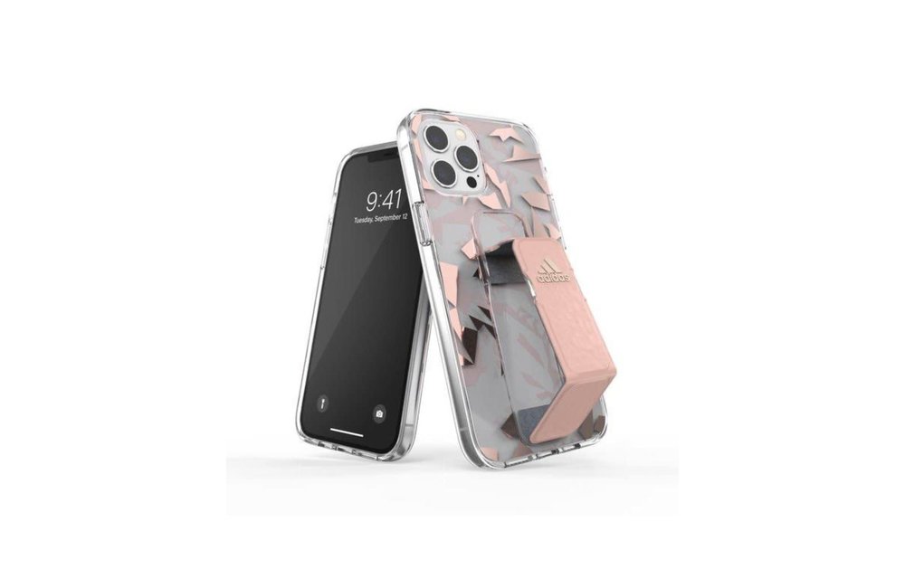 Adidas Sport Grip Case Clear FW20 for iPhone 12 and 12 Pro - Pink Tint