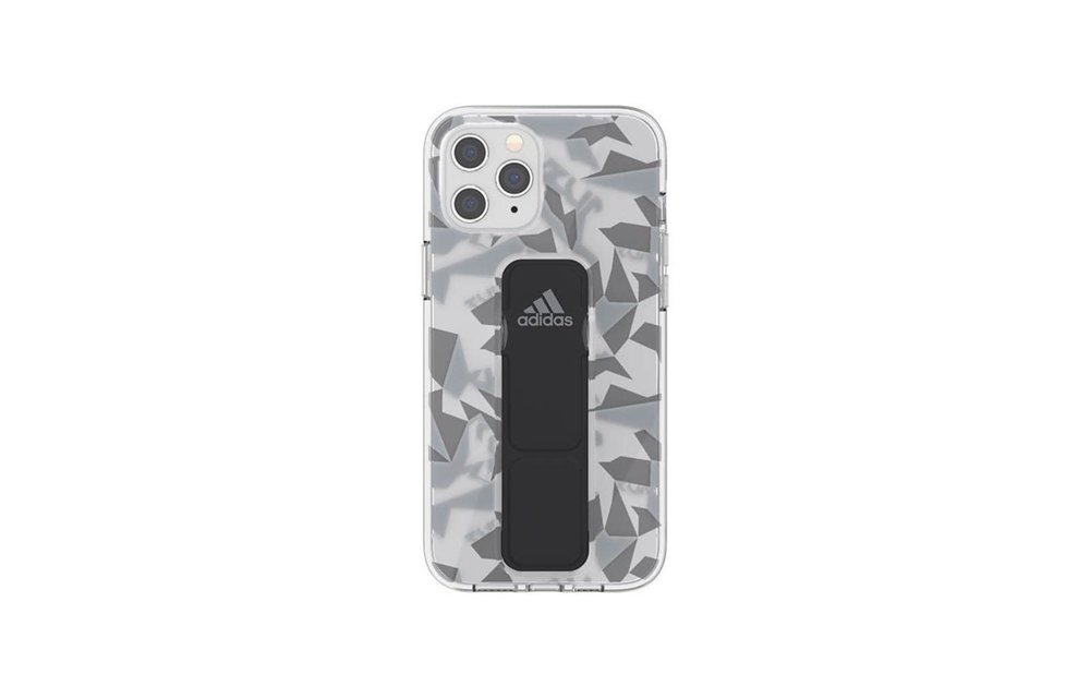 Adidas Sport Grip Case Clear FW20 for iPhone 12 and 12 Pro - Gray Black