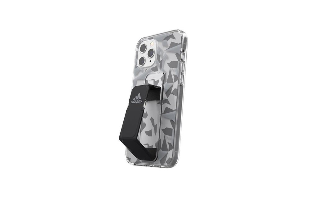 Adidas Sport Grip Case Clear FW20 for iPhone 12 and 12 Pro - Gray Black
