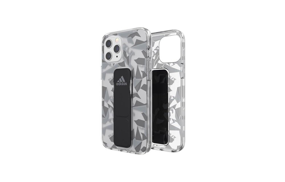 Adidas Sport Grip Case Clear FW20 for iPhone 12 and 12 Pro - Gray Black