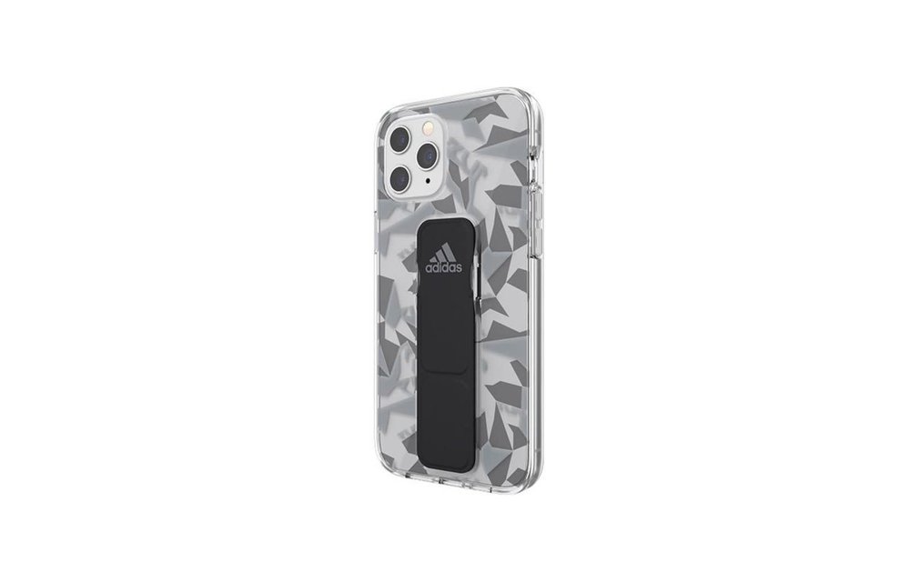Adidas Sport Grip Case Clear FW20 for iPhone 12 and 12 Pro - Gray Black