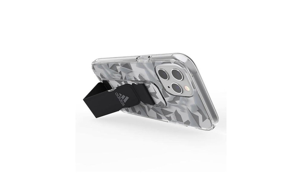 Adidas Sport Grip Case Clear FW20 for iPhone 12 and 12 Pro - Gray Black