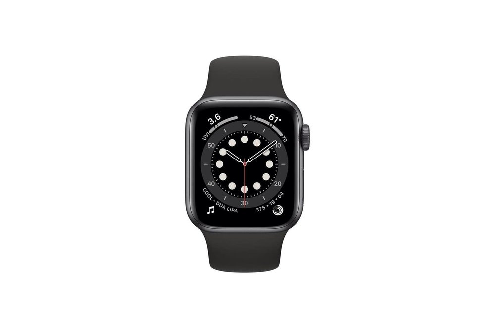 Apple Watch Series 6 GPS, 40mm Aluminum Case with Black Sport Band - Space Gray