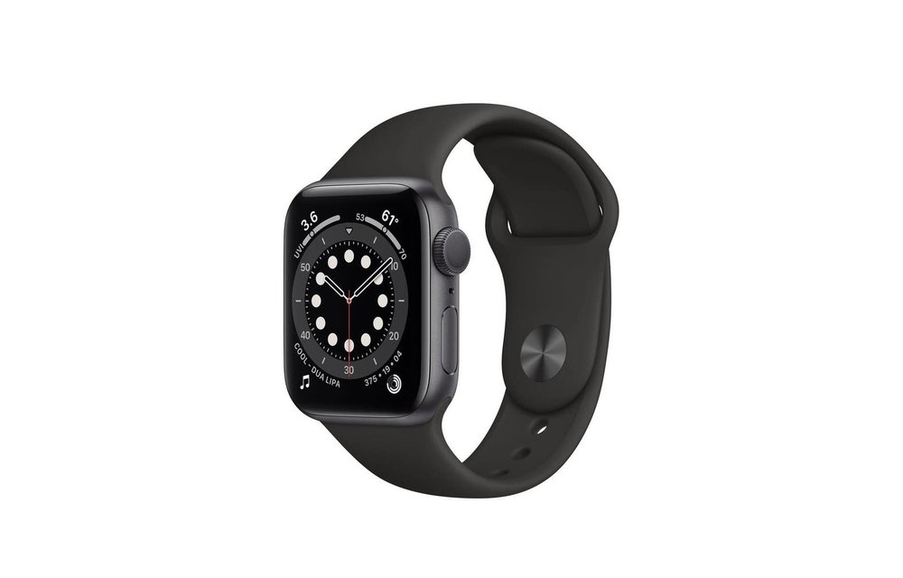 Apple Watch Series 6 GPS, 40mm Aluminum Case with Black Sport Band - Space Gray