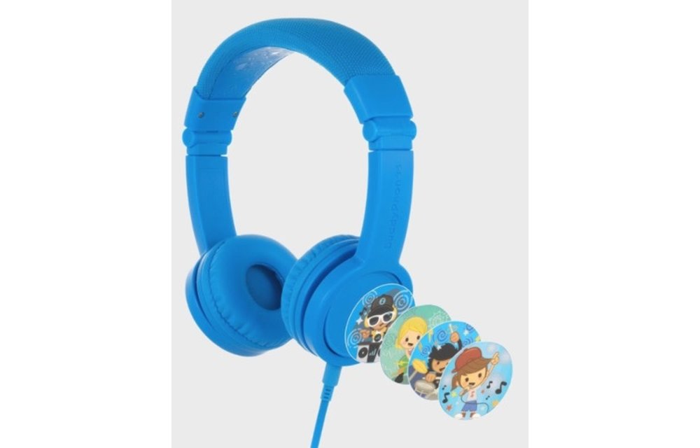 BuddyPhones Explore Plus Foldable with Mic - Cool Blue