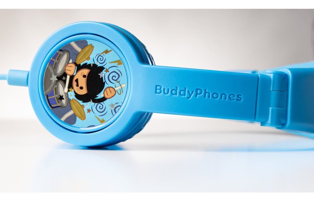 BuddyPhones Explore Plus Foldable with Mic - Cool Blue