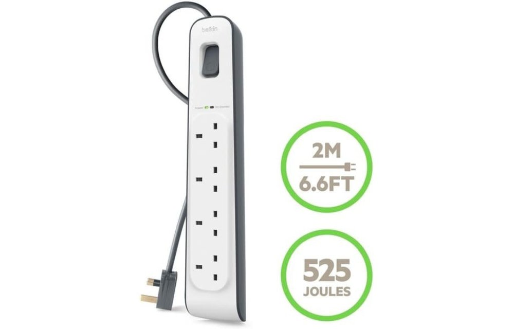 Belkin 4 Way Surge Protection Strip 2M Charging