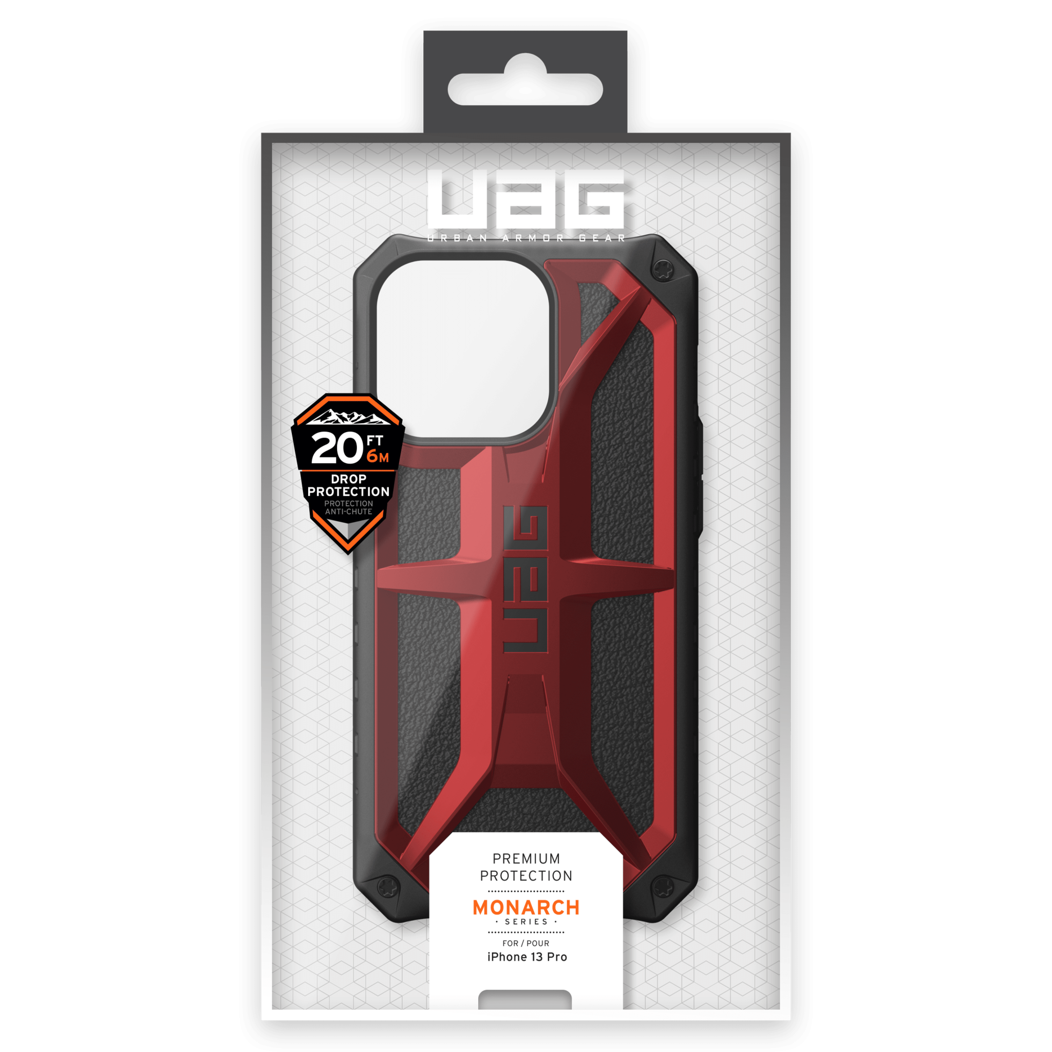 UAG Monarch Case for Apple iPhone 13 Pro - Crimson and Black