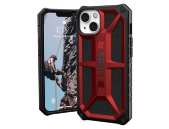 UAG Monarch Case for Apple iPhone 14/13 - Crimson and Black