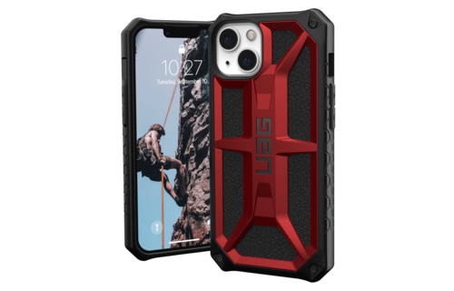 UAG Monarch Case for Apple iPhone 14/13 - Crimson and Black