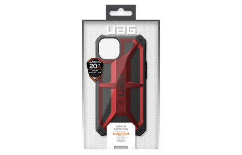 UAG Monarch Case for Apple iPhone 14/13 - Crimson and Black
