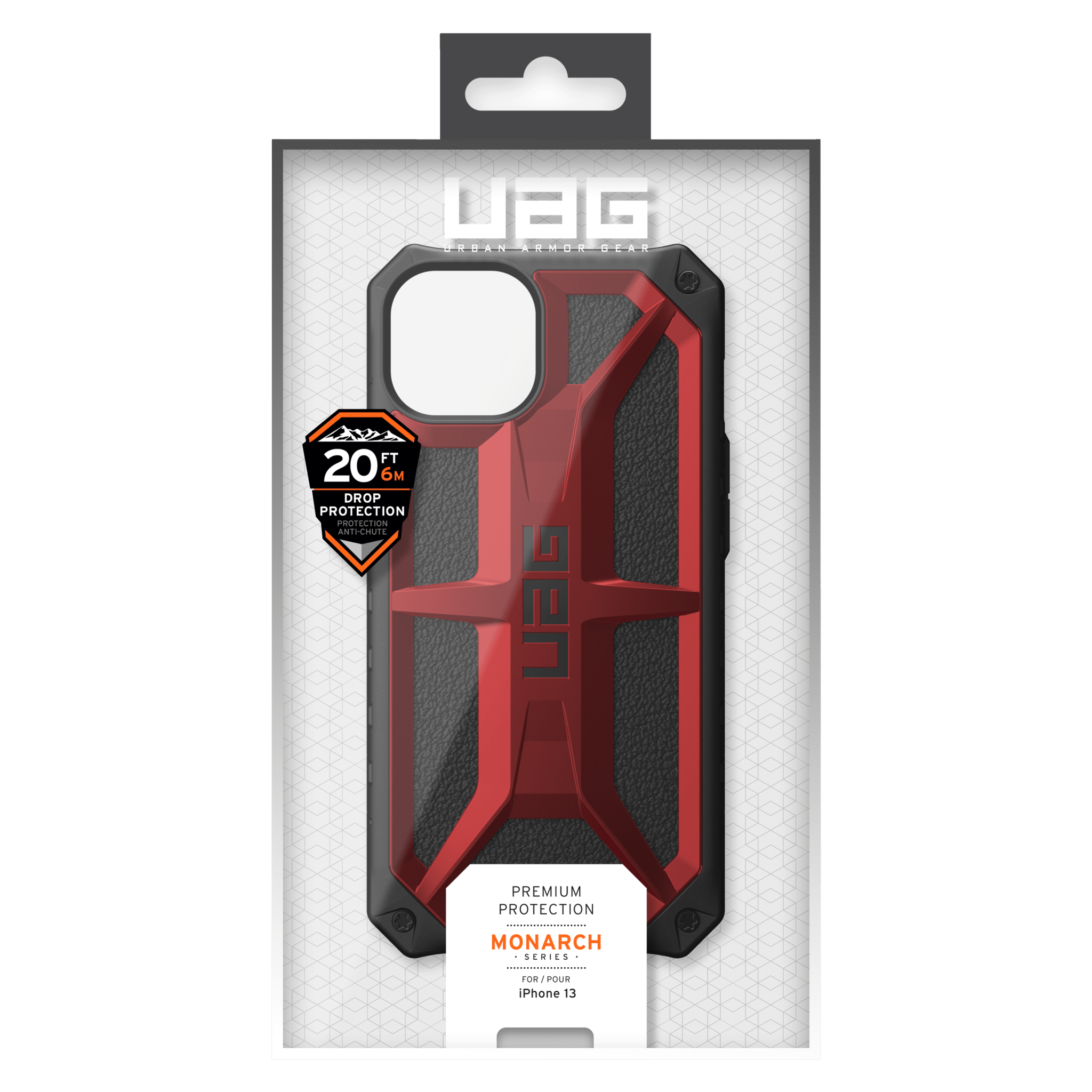 UAG Monarch Case for Apple iPhone 14/13 - Crimson and Black