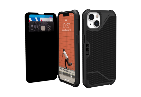 UAG Metropolis Folio Wallet Case for Apple iPhone 14/13 - Kevlar Black