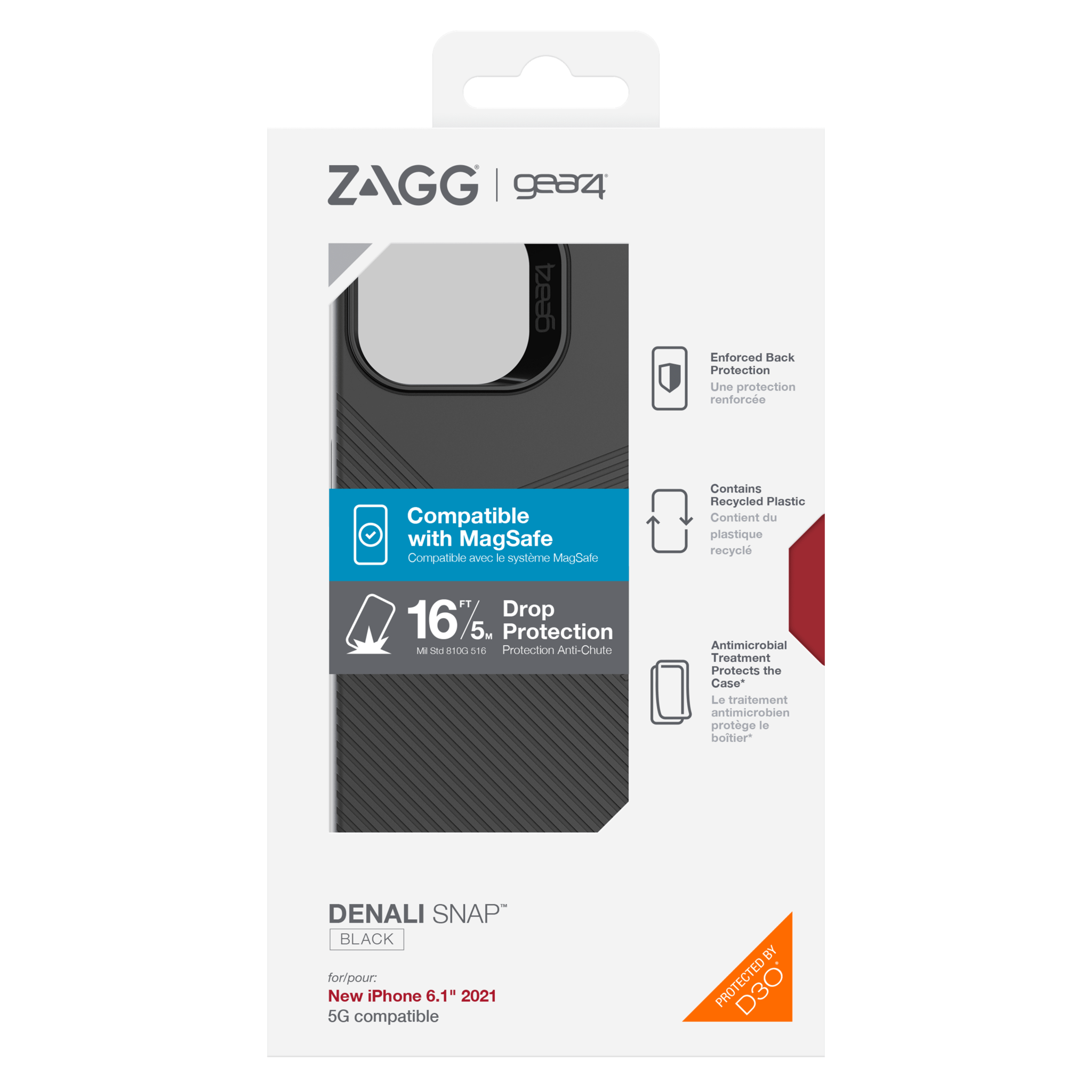 Gear4 Denali Snap Case for Apple iPhone 14/13 - Black