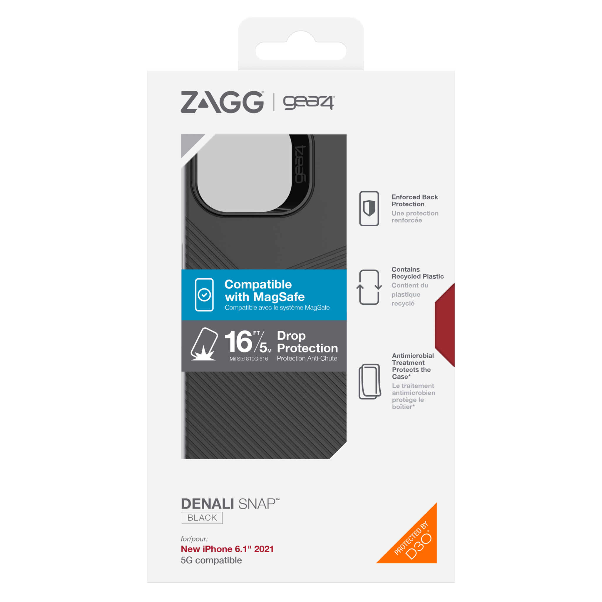 Gear4 Denali Snap Case for Apple iPhone 14/13 - Black