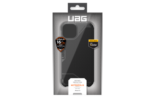 UAG Metropolis Folio Wallet Case for Apple iPhone 14/13 - Kevlar Black