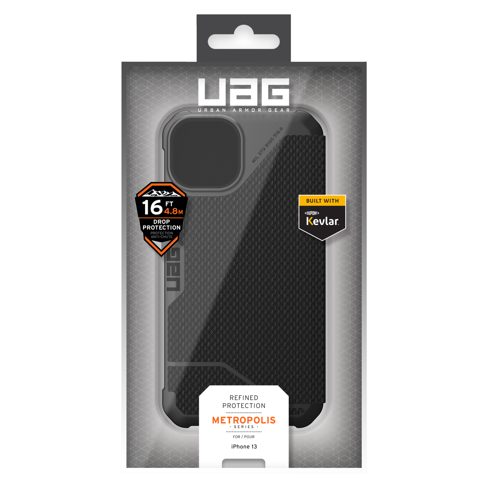 UAG Metropolis Folio Wallet Case for Apple iPhone 14/13 - Kevlar Black
