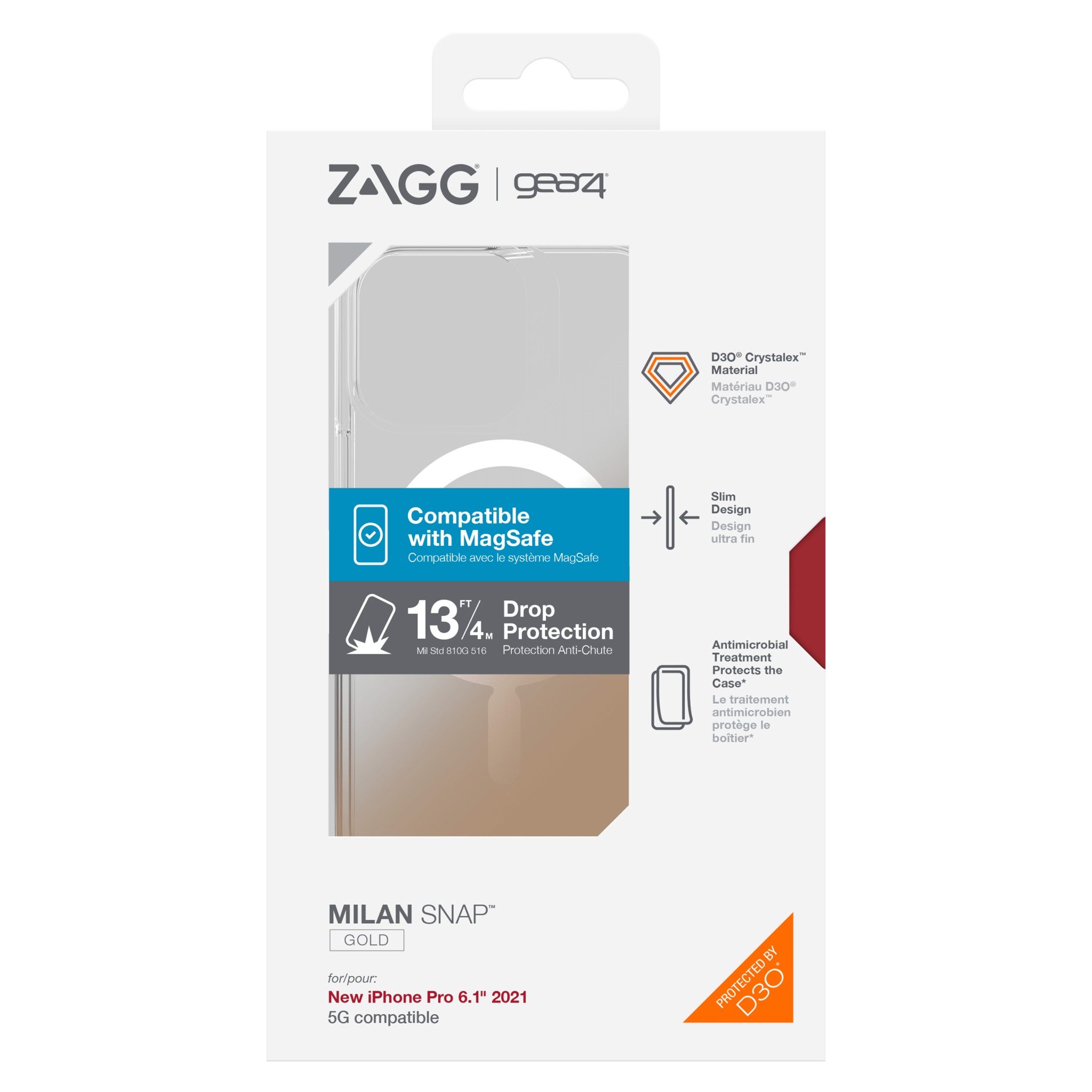 Gear4 Milan Snap Magsafe Case for Apple iPhone 13 Pro - Gold