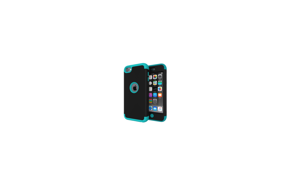 Slmy Heavy Duty Shockproof Full-Body Protective Case for iPod Touch 7/6 - Black Blue