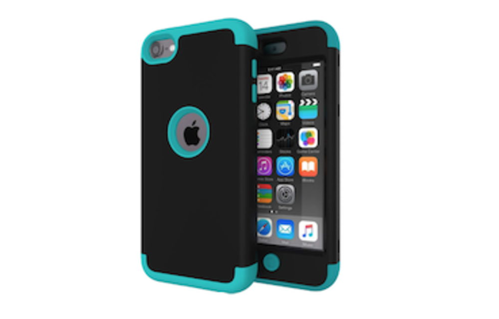Slmy Heavy Duty Shockproof Full-Body Protective Case for iPod Touch 7/6 - Black Blue