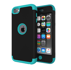 Slmy Heavy Duty Shockproof Full-Body Protective Case for  iPod Touch 7/6 - Black Blue
