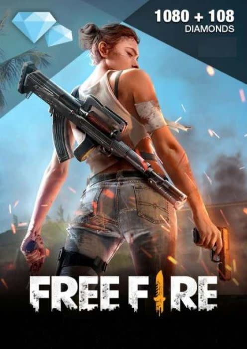 Free Fire USD 10 (1080 + 108 Diamonds) Topup Gift Card