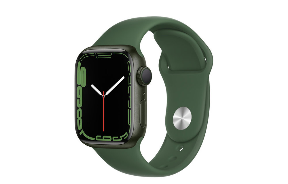 Apple Watch Series 7 GPS, 45mm Aluminum Case with Clover Sport Band - Green