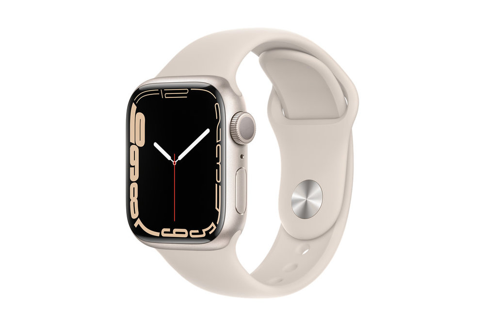 Apple Watch Series 7 GPS, 41mm Aluminum Case with Starlight Sport Band - Starlight