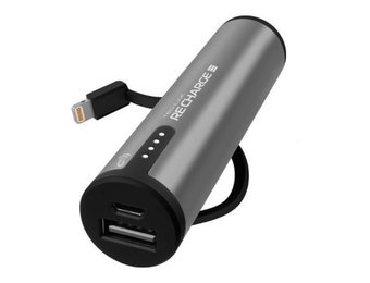 Techlink Recharge 3400 Power Bank Lightning & Micro USB Charger - Grey