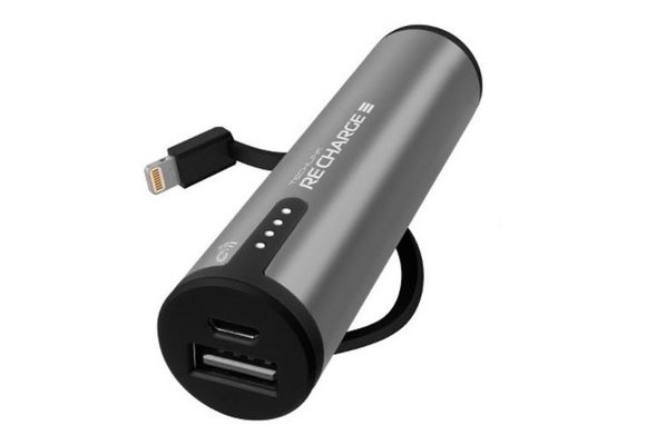 Techlink Recharge 3400 Power Bank Lightning & Micro USB Charger - Grey