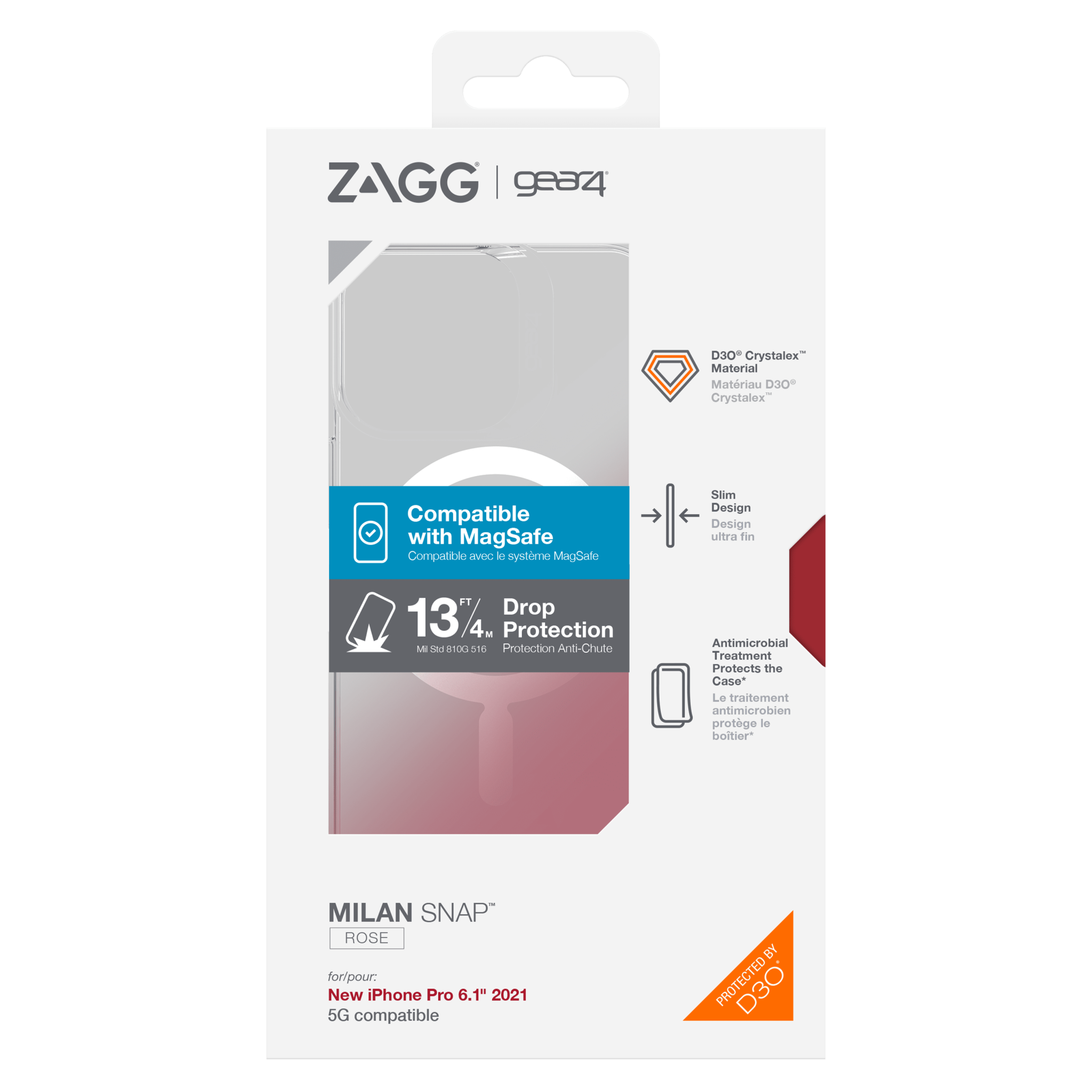 Gear4 Milan Snap Magsafe Case for Apple iPhone 13 Pro - Pink