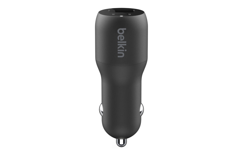 Belkin 32W USB C PD and USB A Dual Port Car Charger - Black