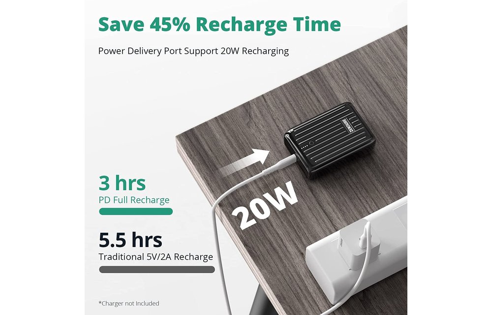 Zendure SuperMini Credit Card Size Charger with PD 10,000mAh - Red