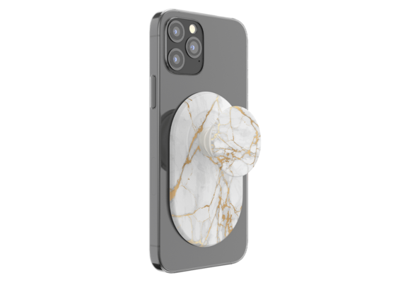 PopSockets PopGrip & Stand for MagSafe Phone Holder - Gold Lutz Marble