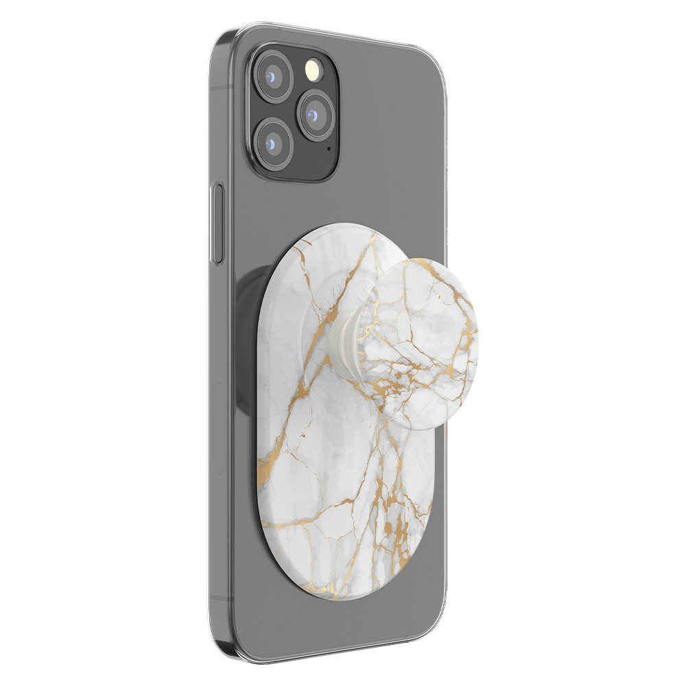 PopSockets PopGrip & Stand for MagSafe Phone Holder - Gold Lutz Marble