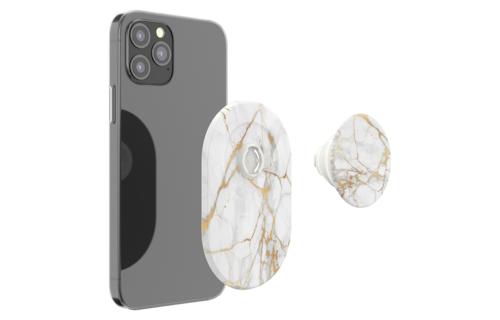 PopSockets PopGrip & Stand for MagSafe Phone Holder - Gold Lutz Marble