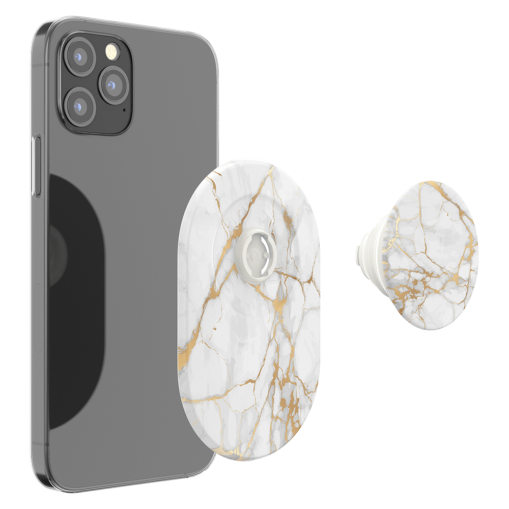 PopSockets PopGrip & Stand for MagSafe Phone Holder - Gold Lutz Marble