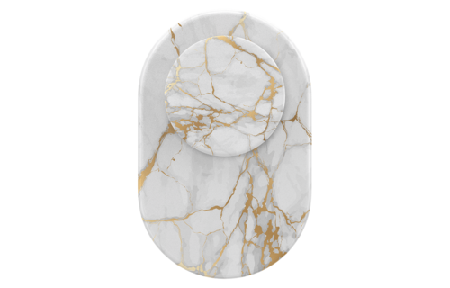 PopSockets PopGrip & Stand for MagSafe Phone Holder - Gold Lutz Marble