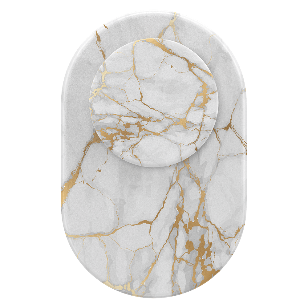 PopSockets PopGrip & Stand for MagSafe Phone Holder - Gold Lutz Marble